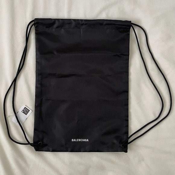 Balenciaga Black Backpack Dust Backpack Gym Draw String Bag - Picture 1 of 6